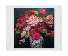 La Casa »Chrysanthemenstrauß in einer Vase« Ölbild handbemalt 110x110 cm