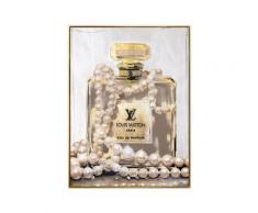La Casa »Flacon LV with pearl« Glasbild mit Strassapplikationen 90x120 cm
