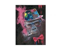 La Casa »Gorilla mit Hut und Zigarette« Ölbild handbemalt 90x120 cm