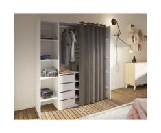 TemaHome »Tom 2.1« Kleiderschrank mit Vorhang Weiß Taupe