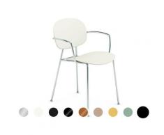 infiniti »TONDINA POP« 4 Legs mit Armlehne Designer-Stuhl AC31 Schwarz matt lackiert / R1034 Pfirsich