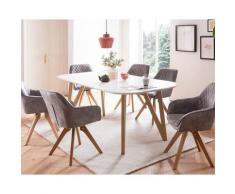 SalesFever »Aino-Mercur« Esszimmergruppe 5-teilig grau/weiß – erhältlich in 2 Größen