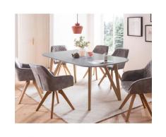 SalesFever »Aino-Mercur« Esszimmergruppe 5-teilig grau Esstisch 180x90 cm