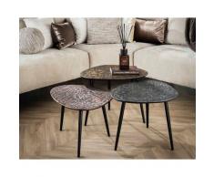 designline »Patina Metal« Couchtisch 3er-Set dreieckig Silber, Gold und Bronze