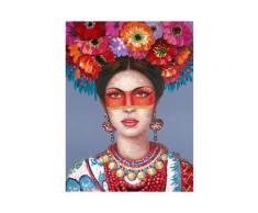 La Casa »Frau mit Blumenschmuck« Ölbild handbemalt