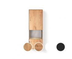 Massivholz »Lugano« Hängevitrine I Anthrazitglas Front / Rückwand schwarz lackiert / Anschlag rechts