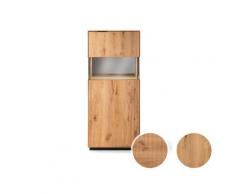 Massivholz »Lugano« Highboard I glatte Front / Rückwand sandgestrahlt / Anschlag rechts