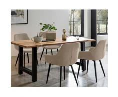 SalesFever »Saira-Steve« Esszimmergruppe Akazie beige Esstisch 160x85 cm