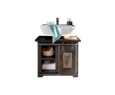 3S Frankenmöbel »Cosma« Massivholz Badezimmer-Unterschrank I grau