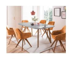 SalesFever »Aino-Mercur« Esszimmergruppe 5-teilig gelb/grau Esstisch 180x90 cm