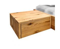 BlackWood »Dolce Vita« Massivholz Nachttisch I mit Schublade / Wildeiche weiss