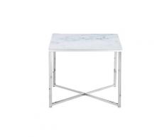 SalesFever »Marmara« Beistelltisch Marmor-Optik weiß/chrom