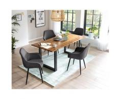 SalesFever »Lando-Leo« Esszimmergruppe Akazie anthrazit Esstisch 180x90 cm