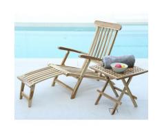 Möbilia »Teak« Gartenliege Teakholz / mit Armlehnen