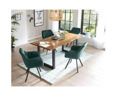 SalesFever »Lando-Fiona« Esszimmergruppe Akazie grün Esstisch 160x85 cm
