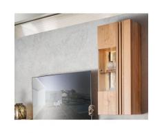 Massivholz »Ascona« Hängevitrine II 45x120x33 cm / Anschlag rechts / Rückwand sandgestrahlt / mit Beleuchtung