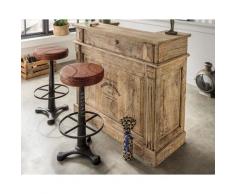 Massivholz »Vintage« Barhocker mit Ledersitz