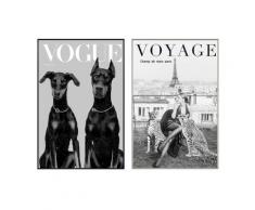 La Casa »Vogue and Voyage« Glasbilder mit Strassapplikation 20x30 cm 2er-Set