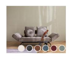 Innovation »GHIA« Design-Sofa Eiche Matt/Schwarz / 551 Leather Look Faunal Brown