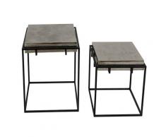 La Casa »Adam« Beistelltisch 2-tlg. quadratisch Nickel