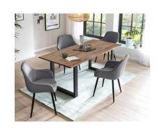 SalesFever »Layne-Leo« Esszimmergruppe Akazie anthrazit Esstisch 180x90 cm