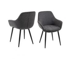 SalesFever »Leo« Armlehnstuhl 2er-Set anthrazit
