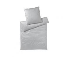 Elegante Mako-Satin Bettwäsche »Sister Stripe« Silber 3517-09 Bettwäsche / 155x220 cm / 80x80 cm