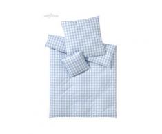 Elegante Perkal Bettwäsche »Quadro« Hellblau 7021-20 Bettwäsche 135x200 cm / 80x80 cm