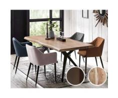 SIT Tops & Tables »Brisbane« Esstisch Akazie Baumkante 5,6 cm / 220x100 cm / Eisen antikschwarz