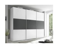 Staud »Includo« Schwebetürenschrank 3-türig ll 336 cm / Chrom / Weiss/Vulkan