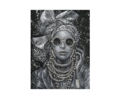 La Casa »Lady mit Kopfbedeckung schwarz weiß« Ölbild handbemalt