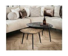 designline »Patina Metal« Couchtisch 2er-Set dreieckig Silber und Gold
