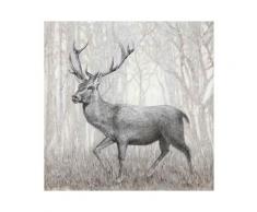 La Casa »Hirsch im Wald schwarz/weiß/braun« Ölbild 100x100 cm auf Leinwand