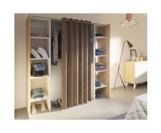 TemaHome »Tom 2.2« Kleiderschrank mit Vorhang Eiche Taupe