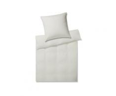 Elegante Mako-Satin Bettwäsche »Solid Stripe« Wollweiß 3507-07 Bettwäsche / 135x200 cm / 80x80 cm