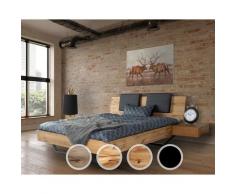 BlackWood »Dolce Vita II« Wildeiche Massivholzbett 200x220 cm / Wildeiche weiss / ohne Kissen