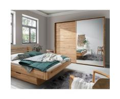 Forestales »Woodside« Schwebetürenschrank 2-türig Holz/Weißglas / 300 cm / Wildeiche