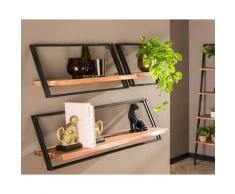 designline »Lean« Wandregal 3er-Set Akazienholz