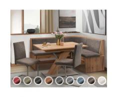 Schösswender »Inka« Eckbankgruppe I 127x167 cm / Gavin 201 olive / offen / Spitzecke / Artisan Oak Dekor