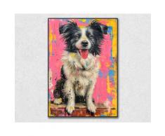 La Casa »sitzender Hund« Ölbild gerahmt 70x100 cm