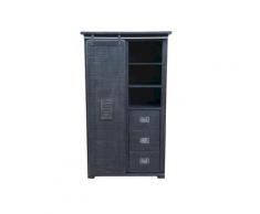 3S Frankenmöbel »Cosma« Massivholz Highboard II grau WZ-0480 / 100x175x45 cm