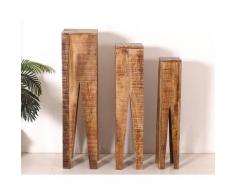 Möbilia »Riva« Blumenhocker 3er-Set / Mangoholz