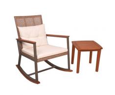 GartenZeit »Sinaloa« Schaukelstuhl Set schilfbraun