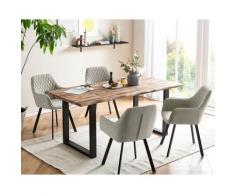 SalesFever »Wilson-Cristobal« Esszimmergruppe Akazie natur/schwarz beige Esstisch 180x90 cm
