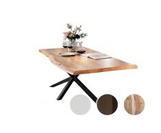 SIT Tops & Tables Massivholz Esstisch Futura 180x100 cm / Eisen antikschwarz / 5,6 cm