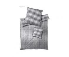 Elegante Perkal Bettwäsche »Quadro« Silber 7021-19 Bettwäsche 200x220 cm / 2x 80x80 cm