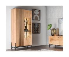Massivholz »Ascona« Highboard VIII 70x160x45 cm / Anschlag rechts / Rückwand sandgestrahlt / ohne Inlay / ohne Beleuchtung