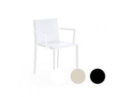 Vondom »QUARTZ« Outdoor Stuhl mit Armlehne Lackiert Hochglanz / Ecru