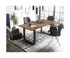 SalesFever »Layne-Amira« Esszimmergruppe Akazie dunkelgrau Esstisch 180x90 cm