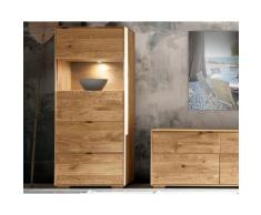 Massivholz »Zerro« Vitrine II Eiche / Anschlag rechts / ohne Beleuchtung